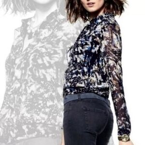 Cabi starry night ruffle chiffon blouse